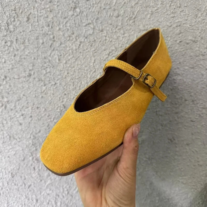 Women's Soft Leather Round Toe Flats Klara