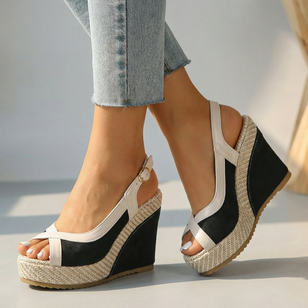 Women's Soft Structured Slingback Wedge Sandals Klara