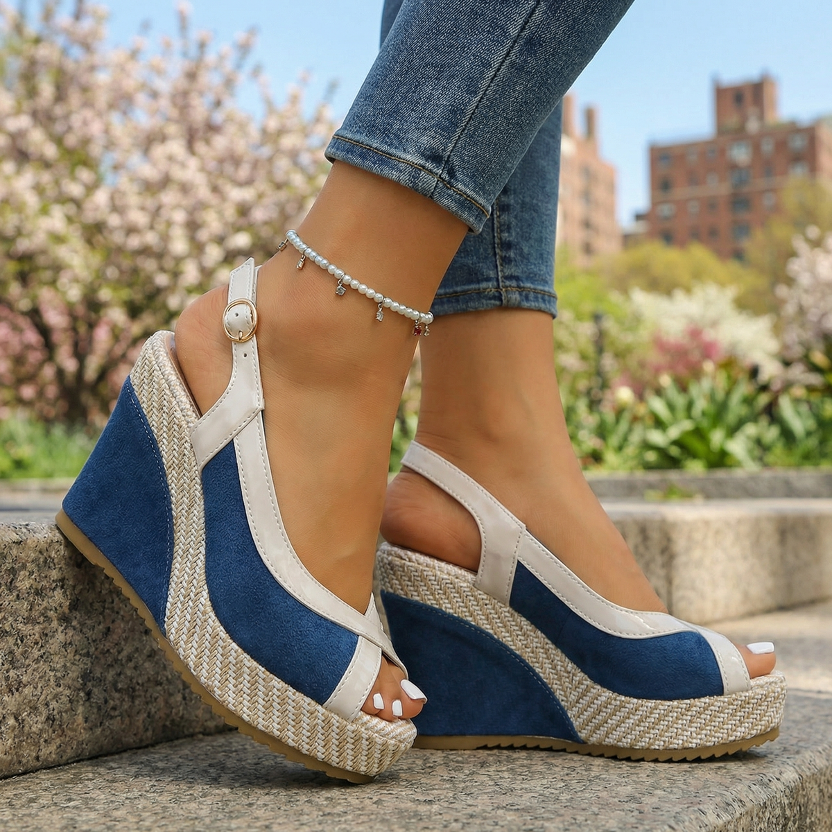Women's Soft Structured Slingback Wedge Sandals Klara