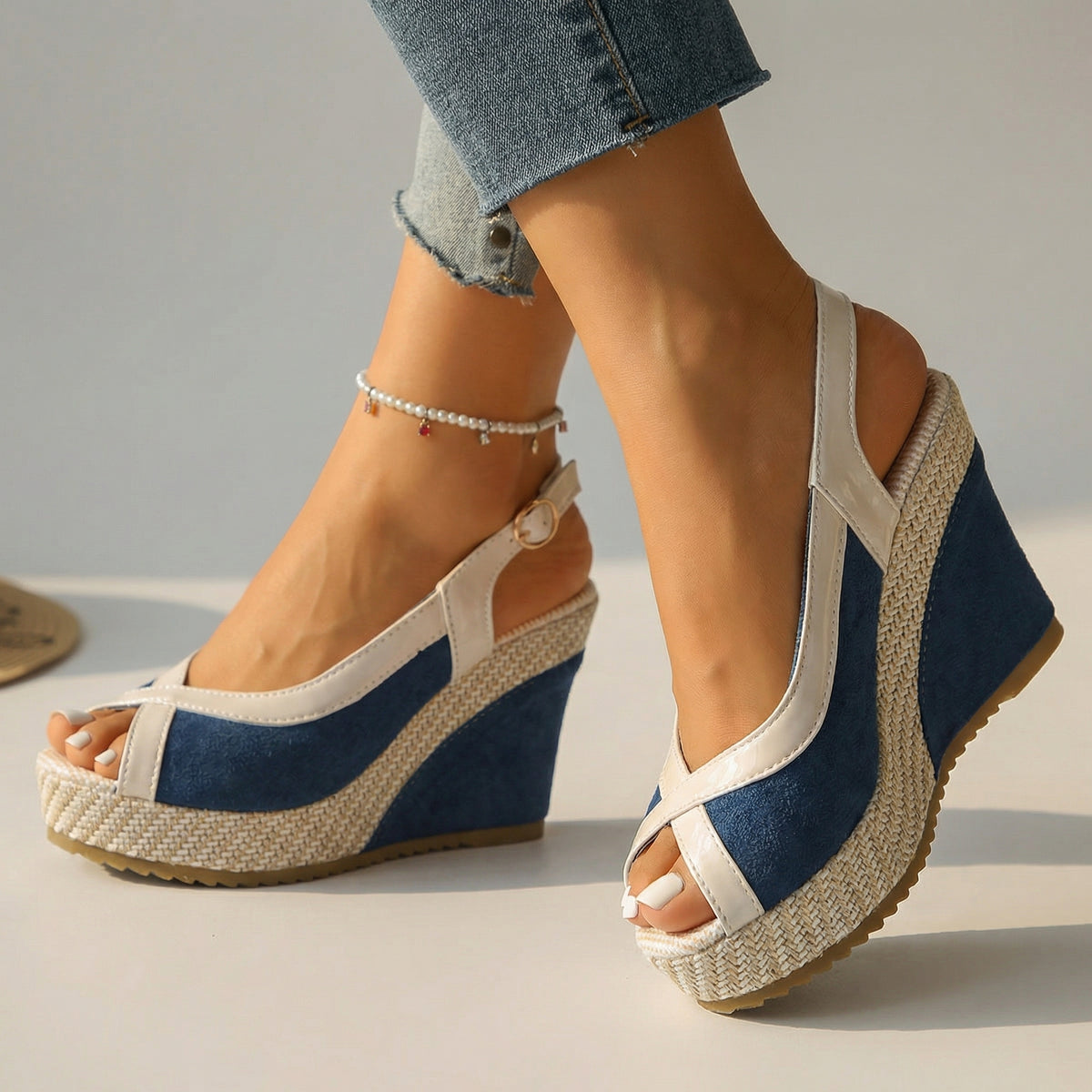 Women's Soft Structured Slingback Wedge Sandals Klara