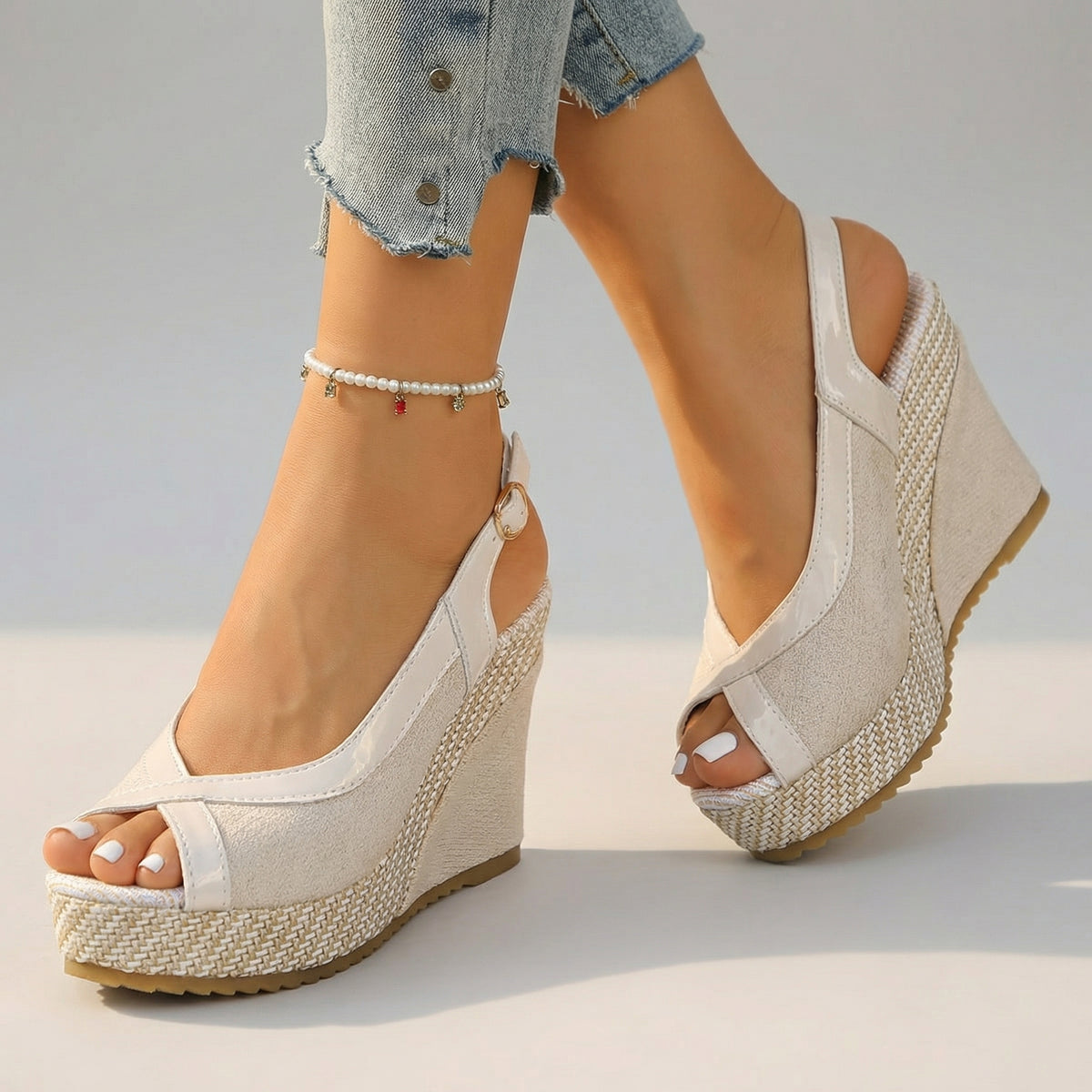 Women's Soft Structured Slingback Wedge Sandals Klara