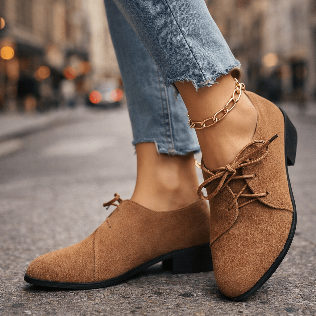 Women's Soft Suede Block Heeled Shoes Klara