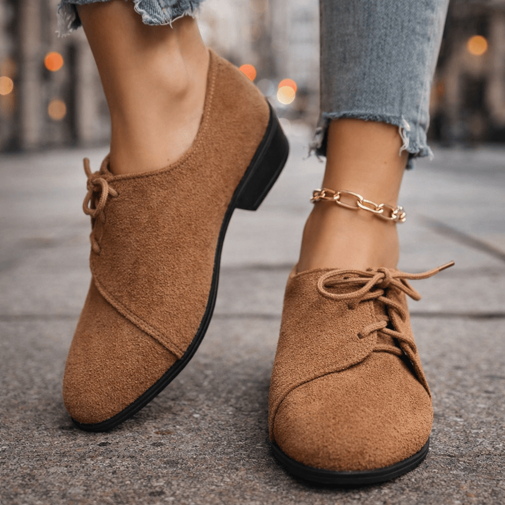 Women's Soft Suede Block Heeled Shoes Klara