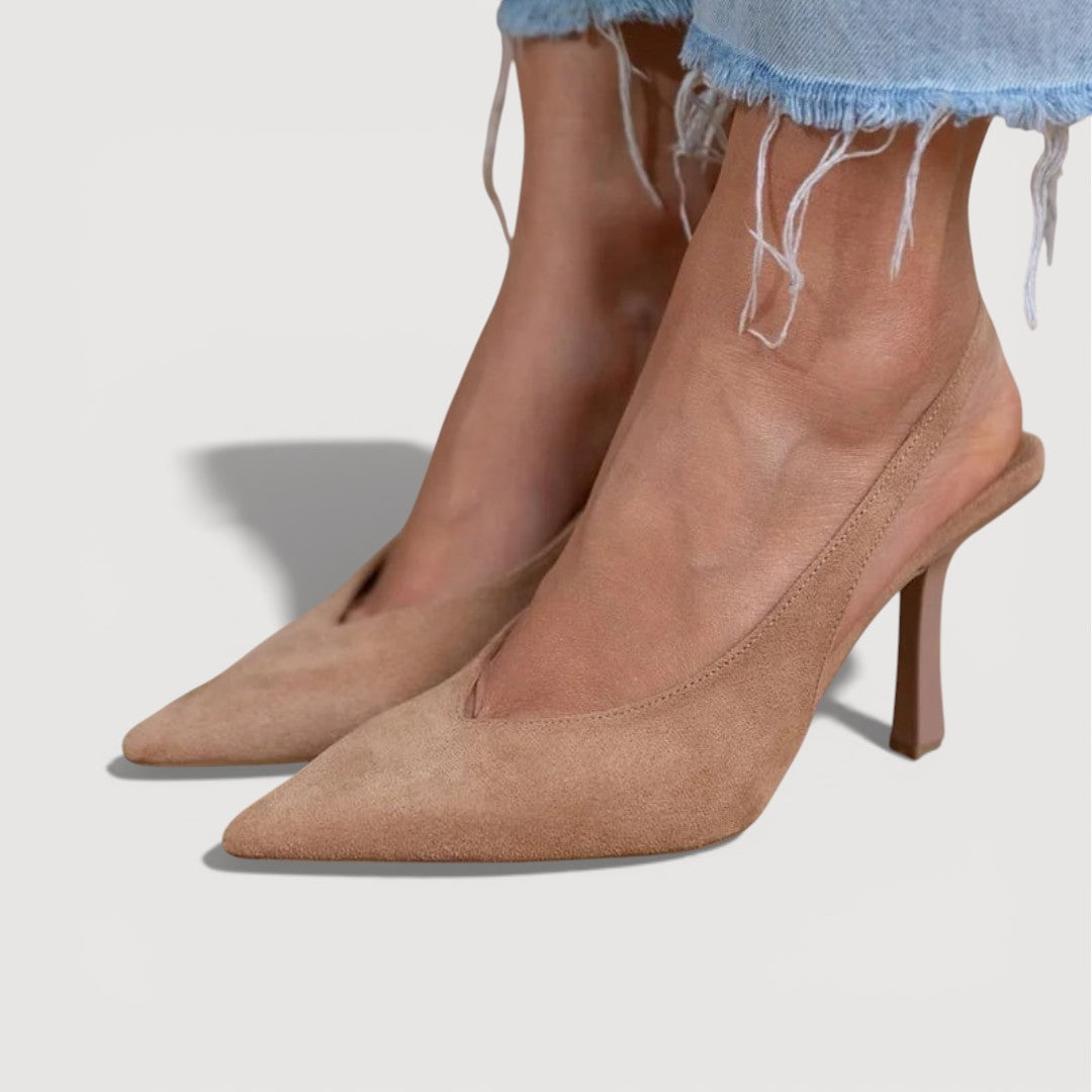 Women's Soft Suede Slingback Heels Klara