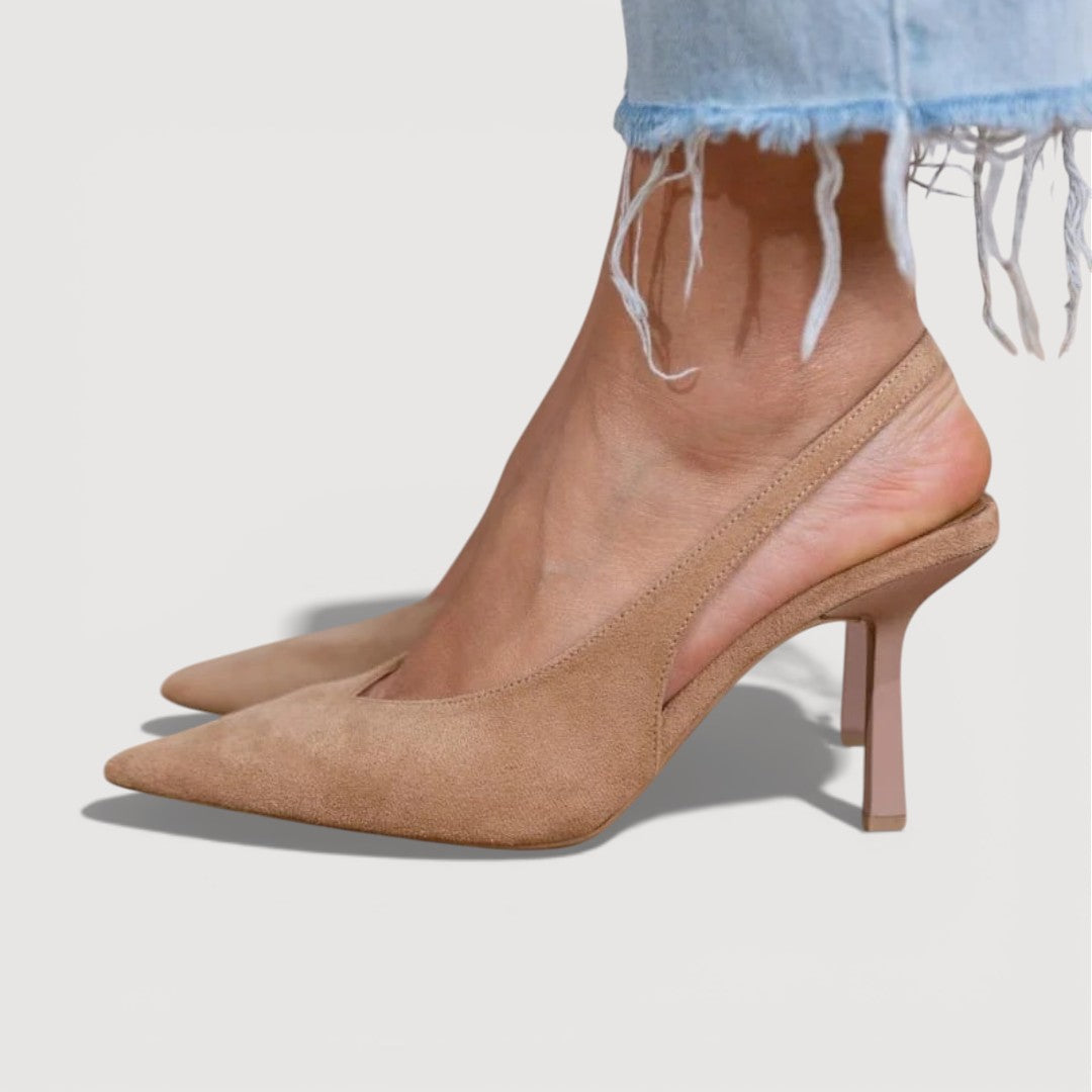 Women's Soft Suede Slingback Heels Klara