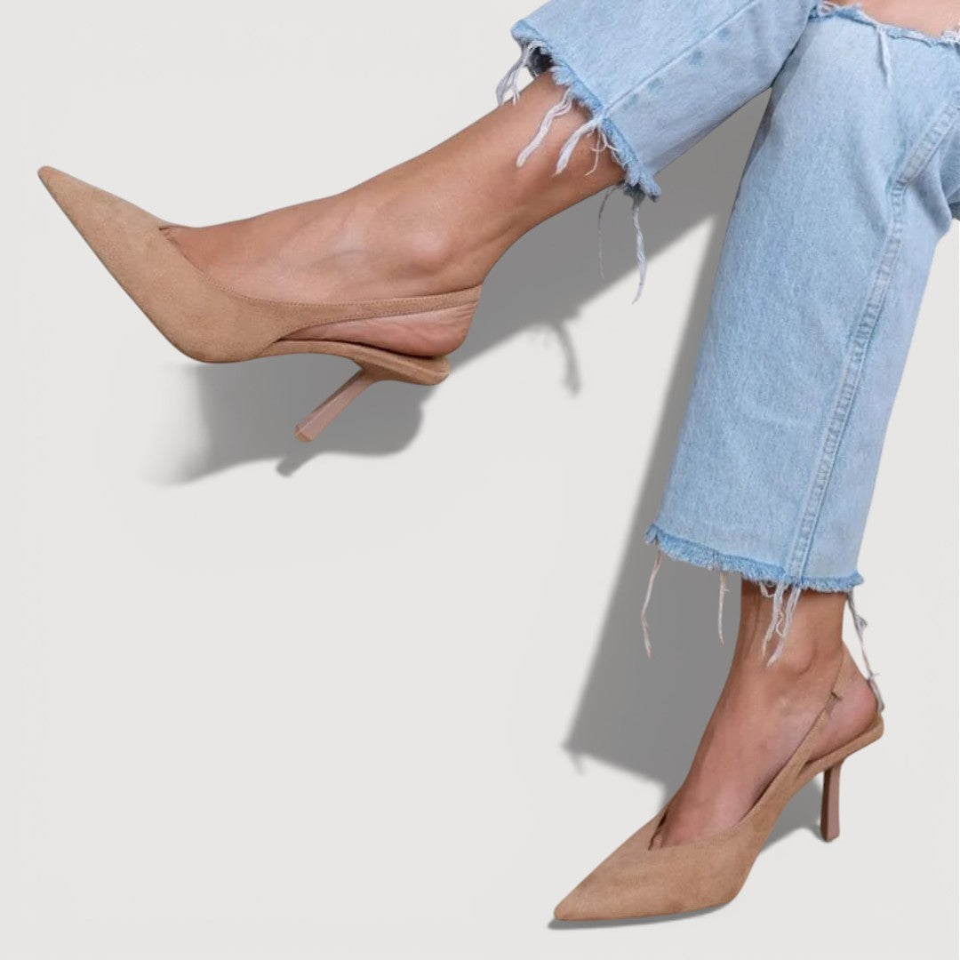 Women's Soft Suede Slingback Heels Klara
