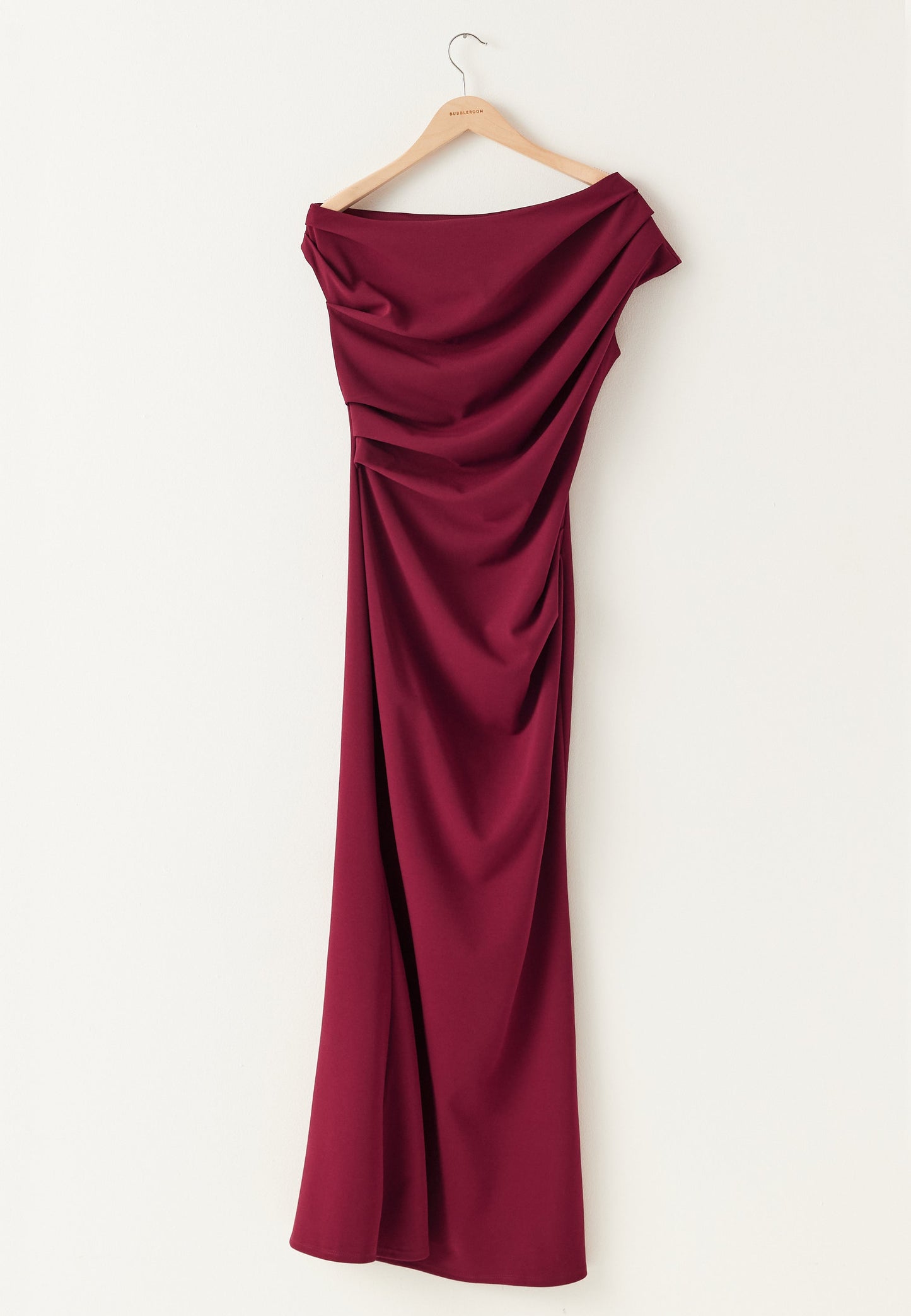 Women's Stretch Jersey Asymmetrical Neckline Maxi Dress Klara