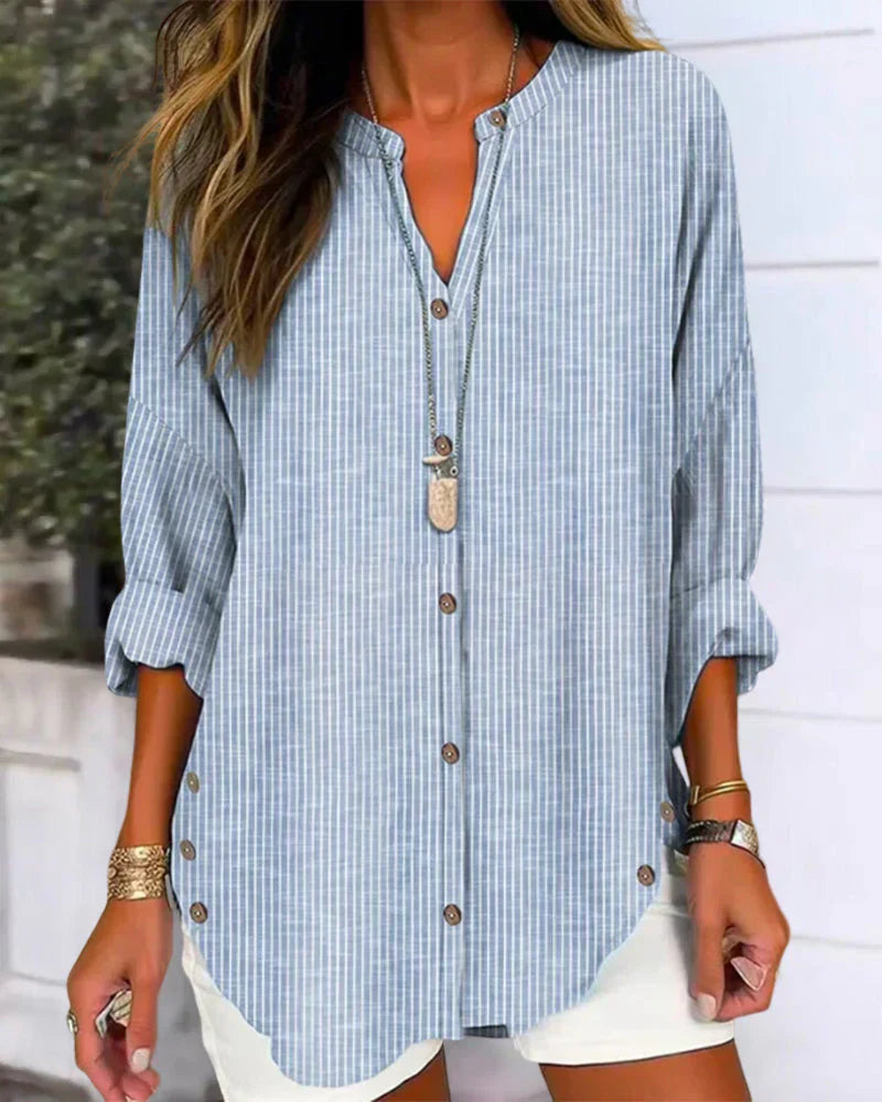 Women's Striped Casual Shirt Blouse Klara