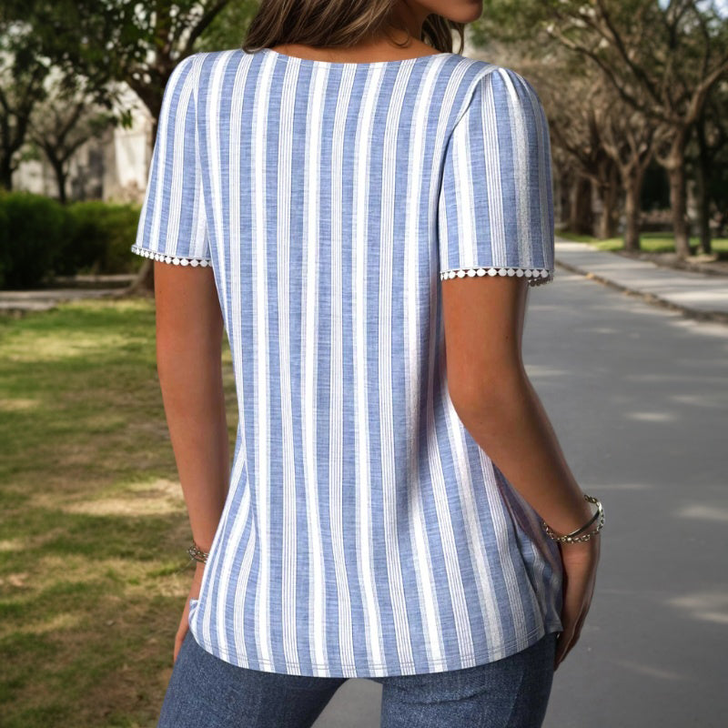 Women's Striped Square Neck Blouse Klara