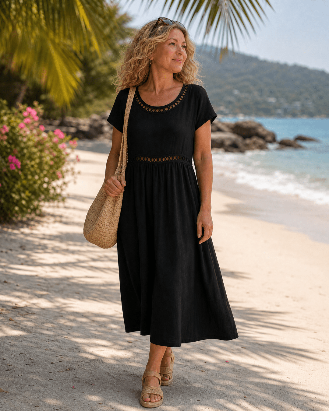 Women's Textured Casual Knee-Length Dress Klara