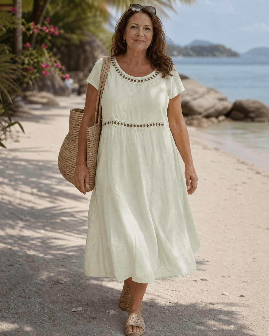 Women's Textured Casual Knee-Length Dress Klara