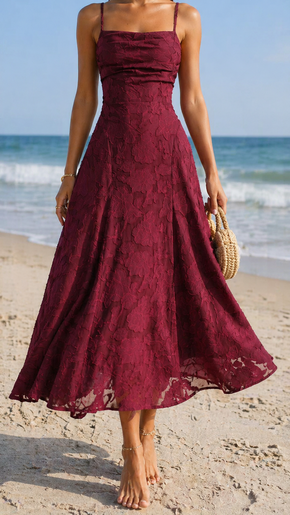 Women's Textured Jacquard Maxi Dress Klara