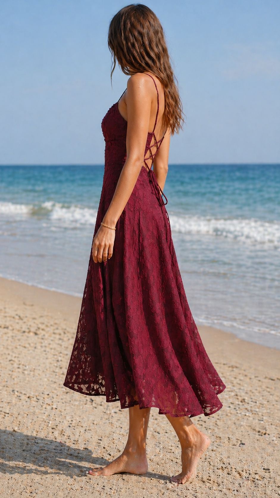 Women's Textured Jacquard Maxi Dress Klara