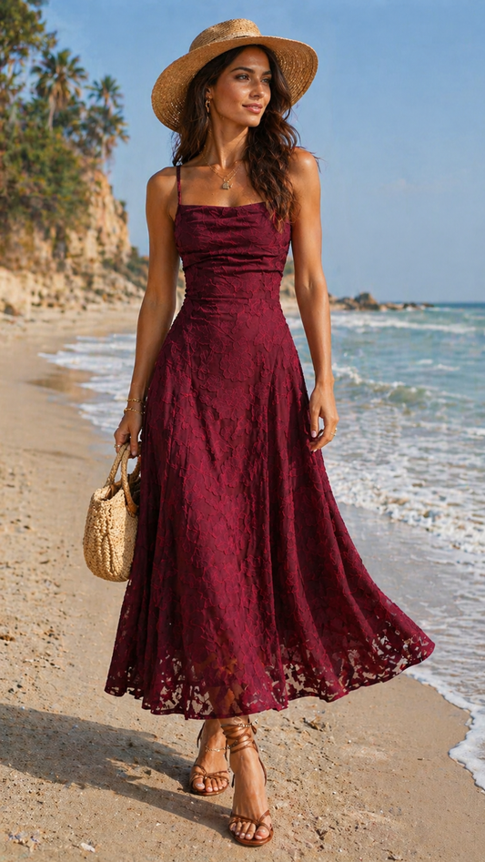Women's Textured Jacquard Maxi Dress Klara