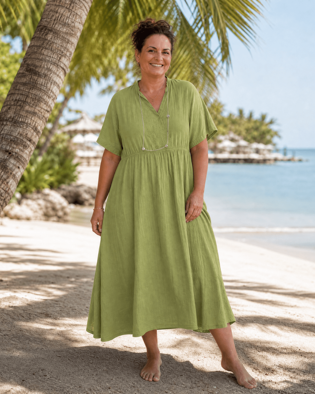 Women's Textured Midi Dress With Relaxed Silhouette Klara