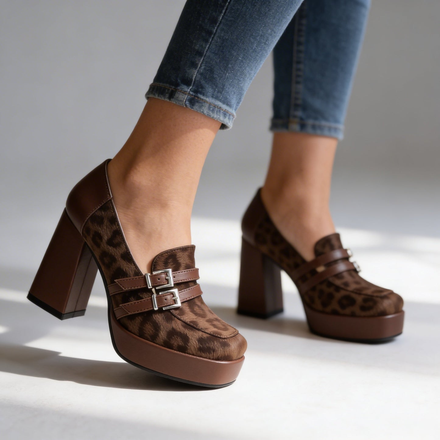 Women's Textured Platform Loafers Klara