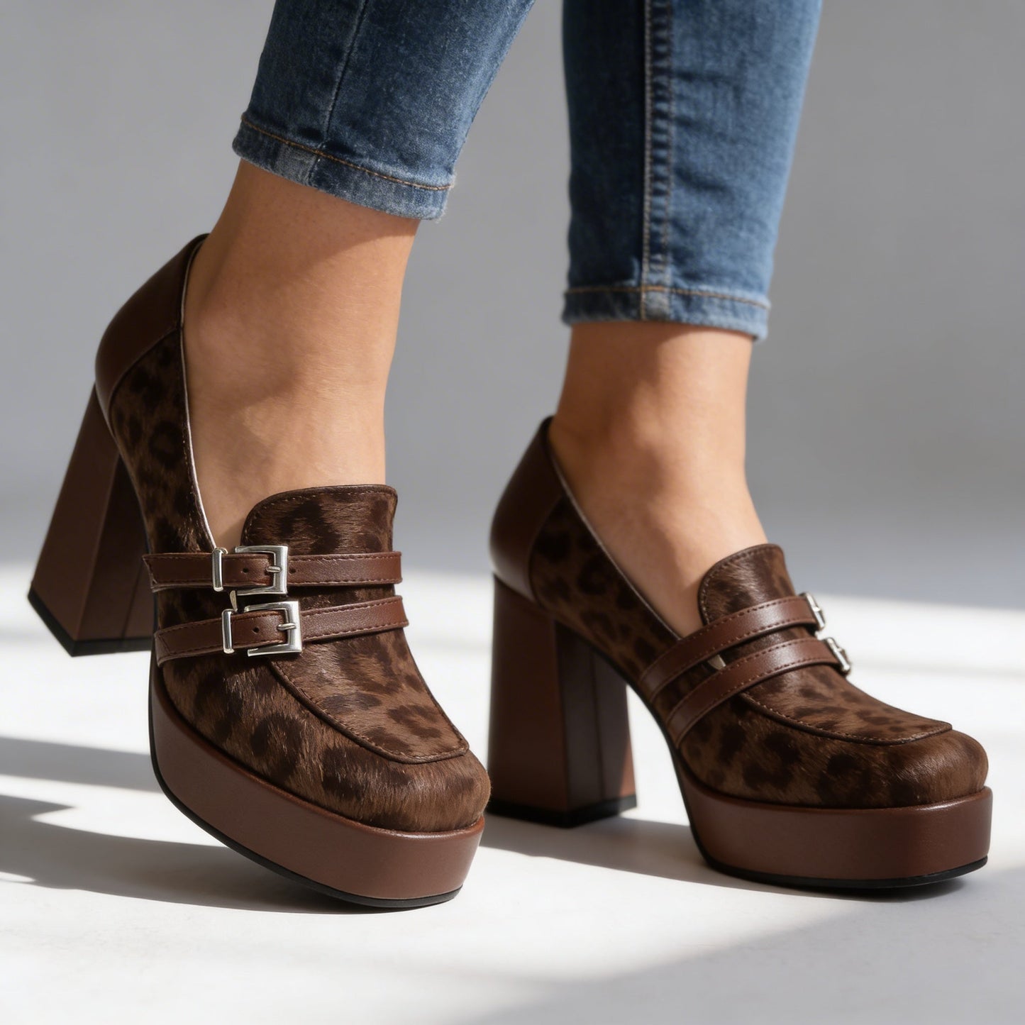 Women's Textured Platform Loafers Klara