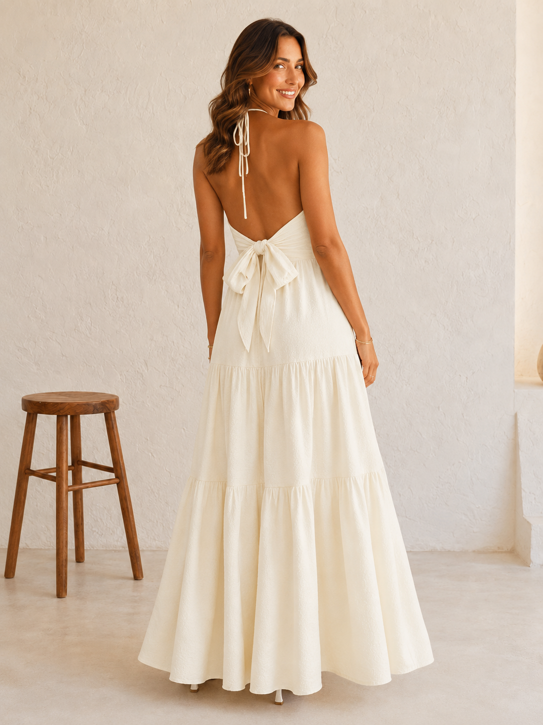 Women's Tiered Backless Capri Dress Klara