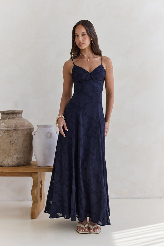 Women's V-Neck Pleated Maxi Dress Klara