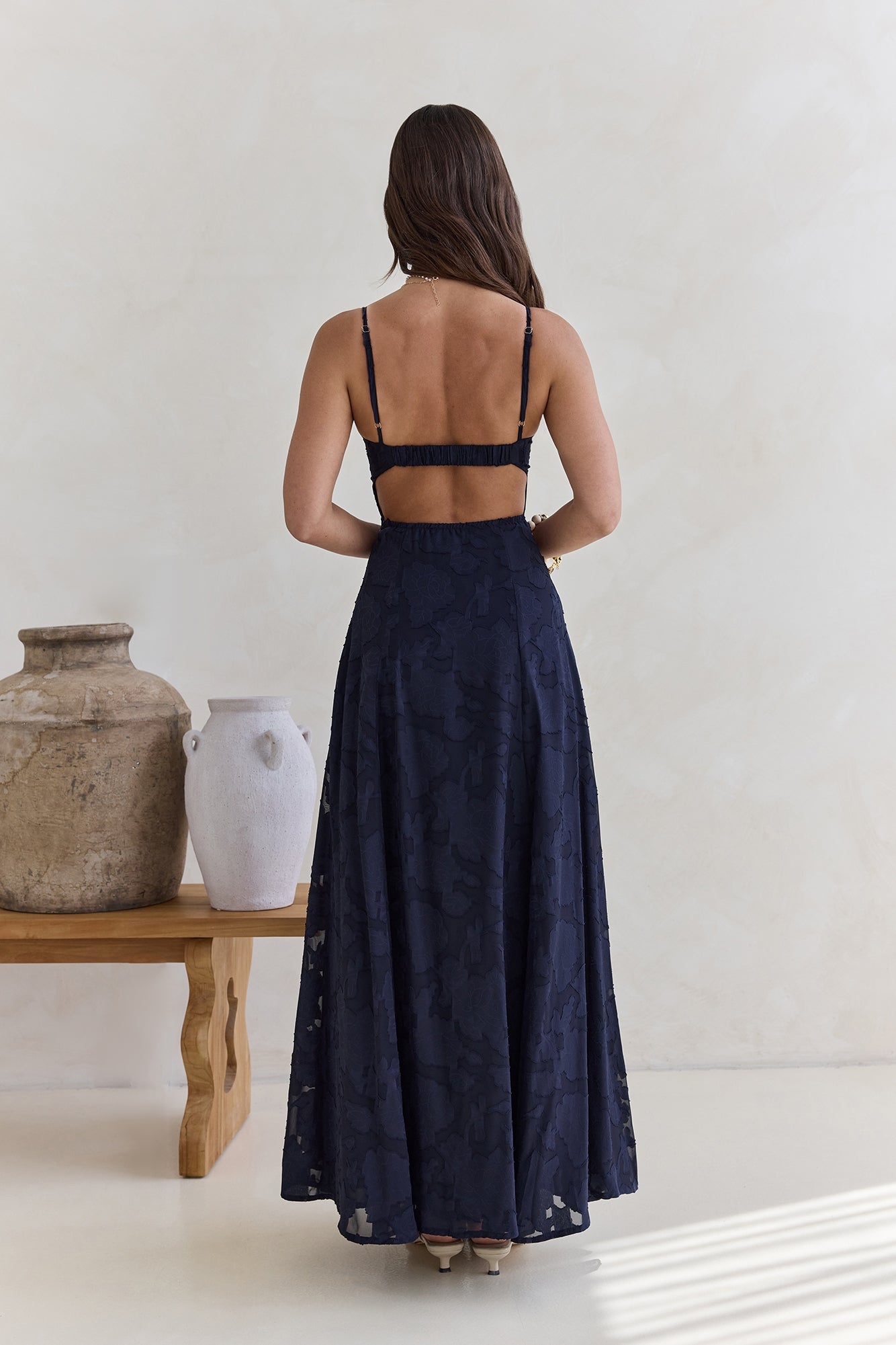 Women's V-Neck Pleated Maxi Dress Klara
