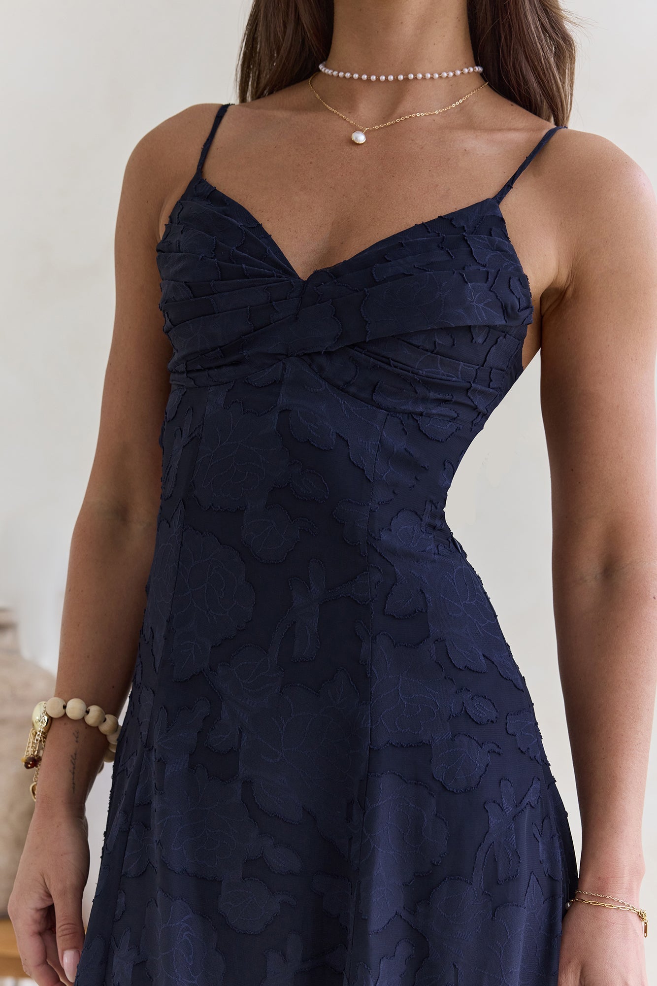 Women's V-Neck Pleated Maxi Dress Klara