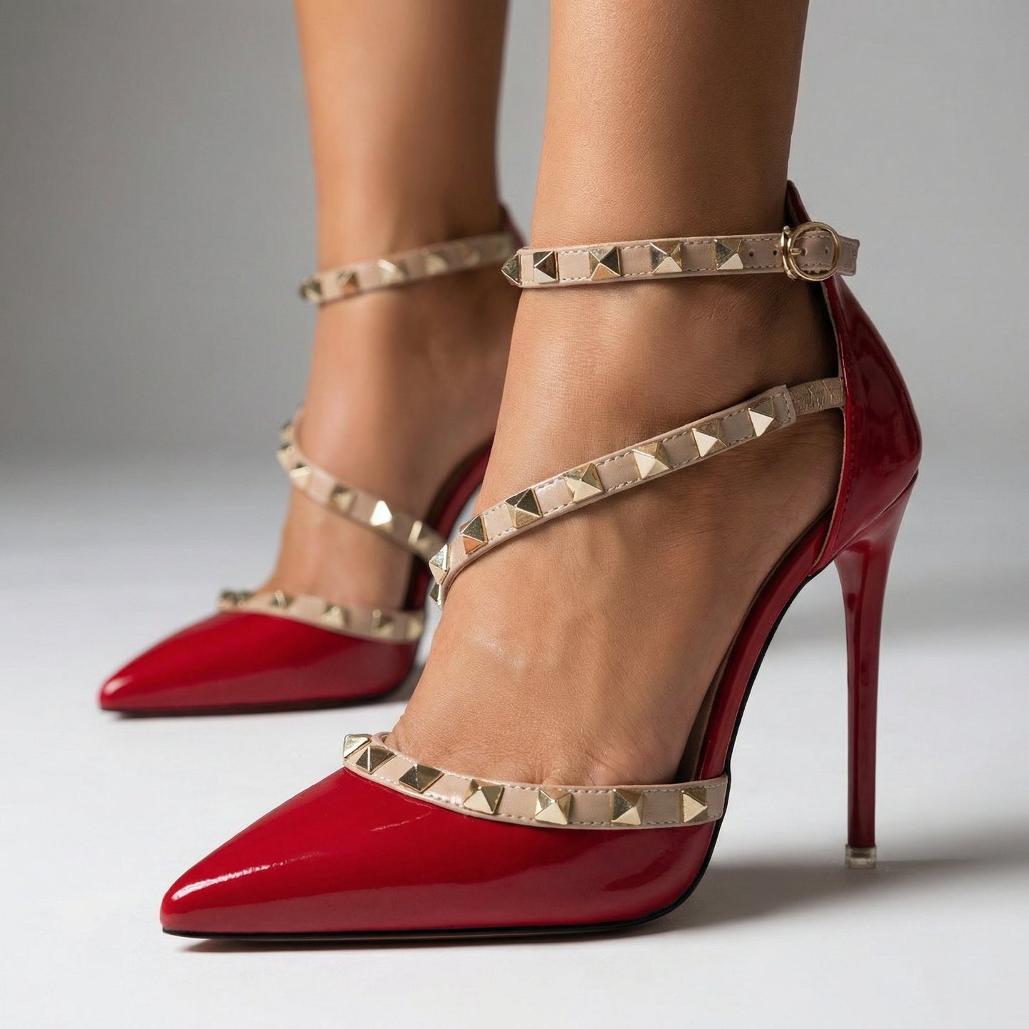 Women's Vegan Leather Studded Pumps Klara