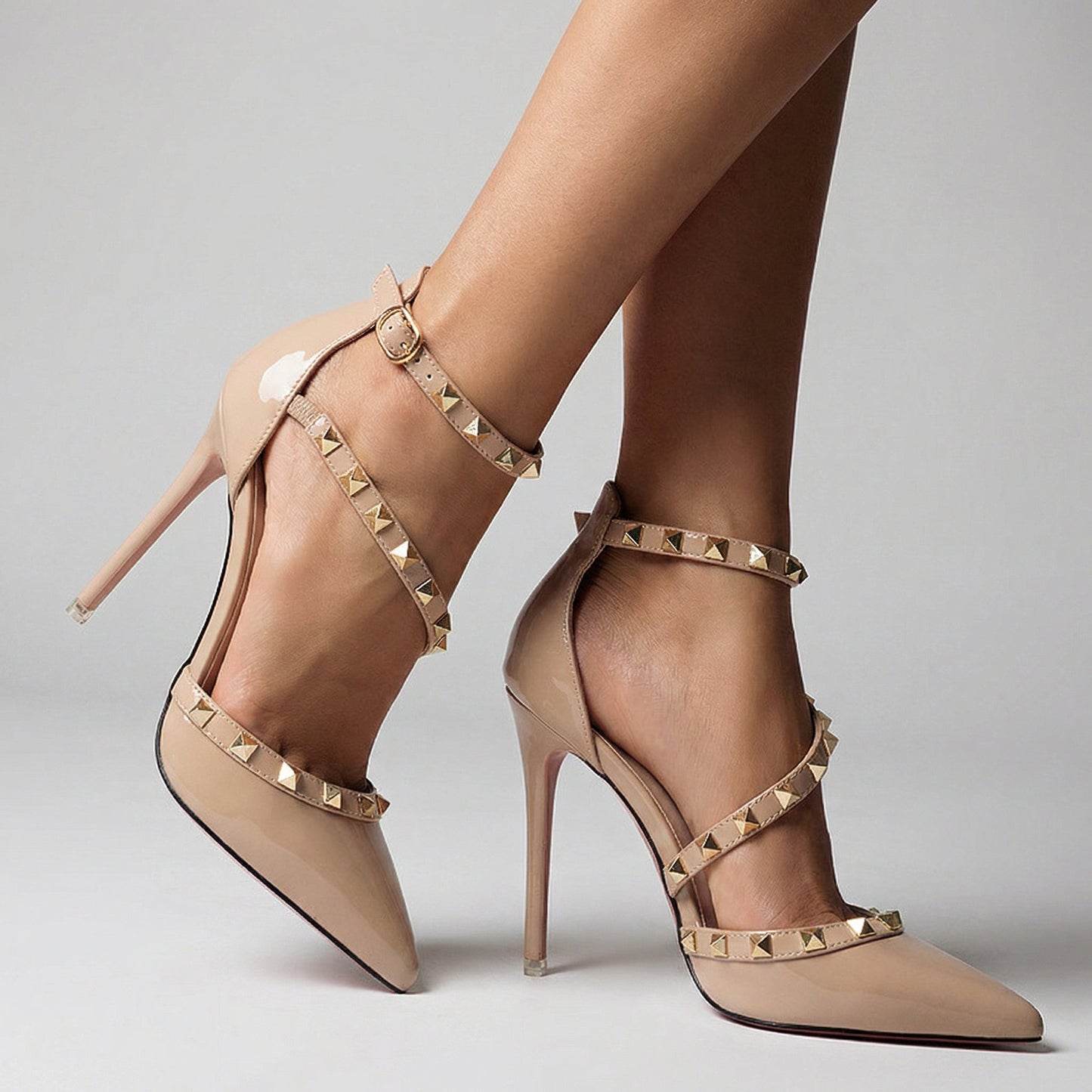 Women's Vegan Leather Studded Pumps Klara