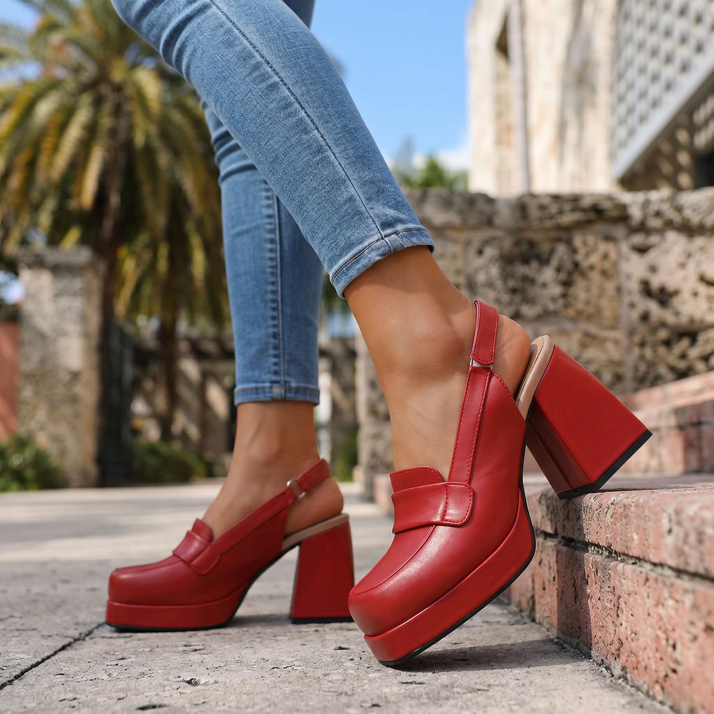 Women's Vintage Style Slingback Heels Klara