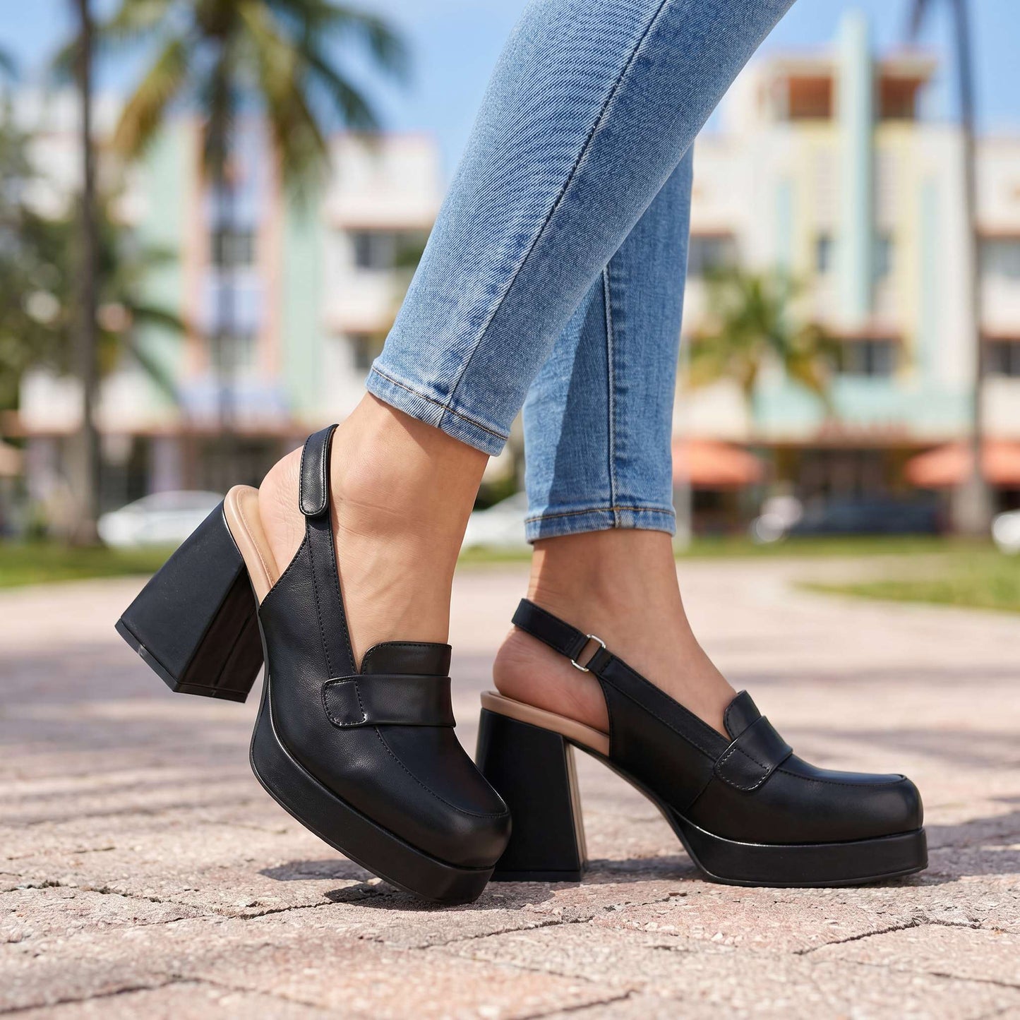 Women's Vintage Style Slingback Heels Klara