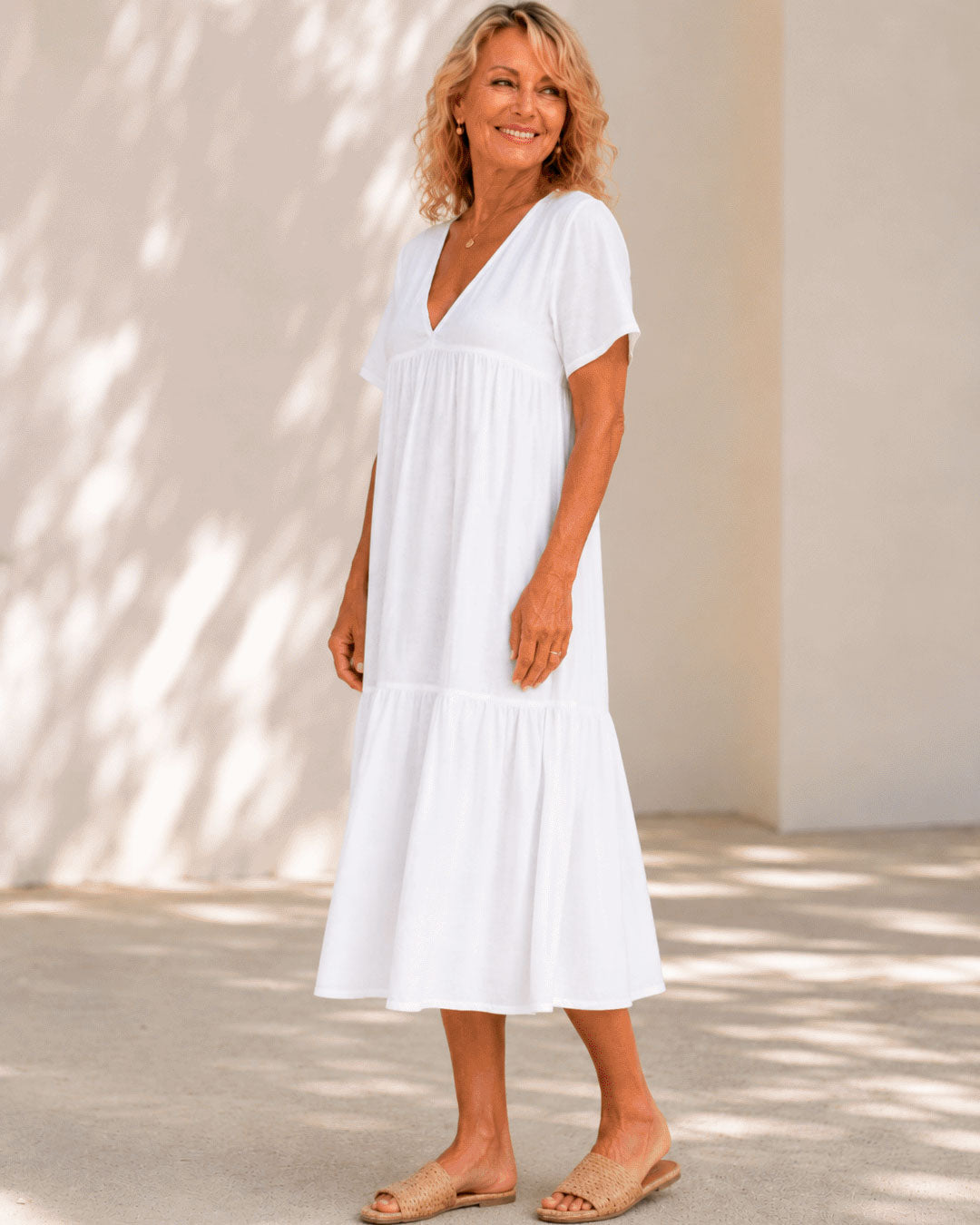 Women's Lightweight Layered Midi Dress Klara