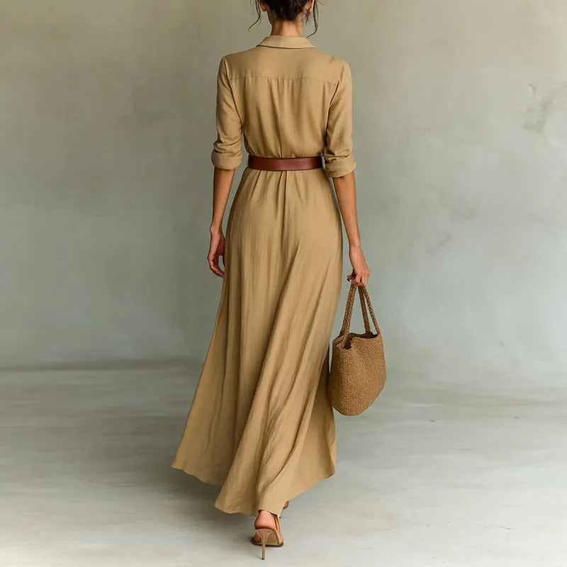 Women's Draped Design Maxi Dress Klara