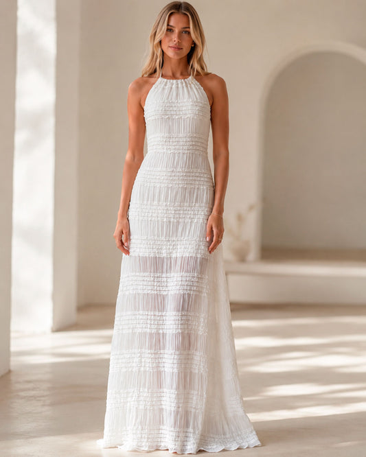 Women's Tied Smocked Midi Dress Klara